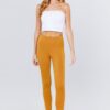 Ponte Pants with Elastic Waist – Deep Mustard
