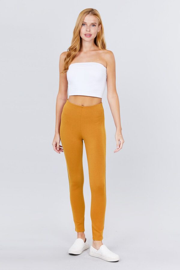 Ponte Pants with Elastic Waist – Deep Mustard