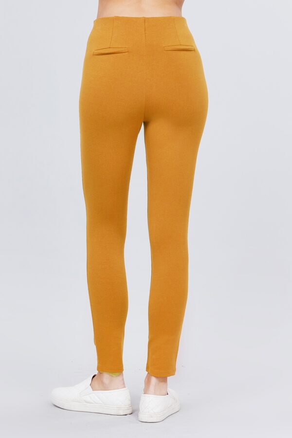 Ponte Pants with Elastic Waist – Deep Mustard
