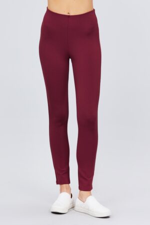 Elastic-Waist Ponte Pants – Fire Brick