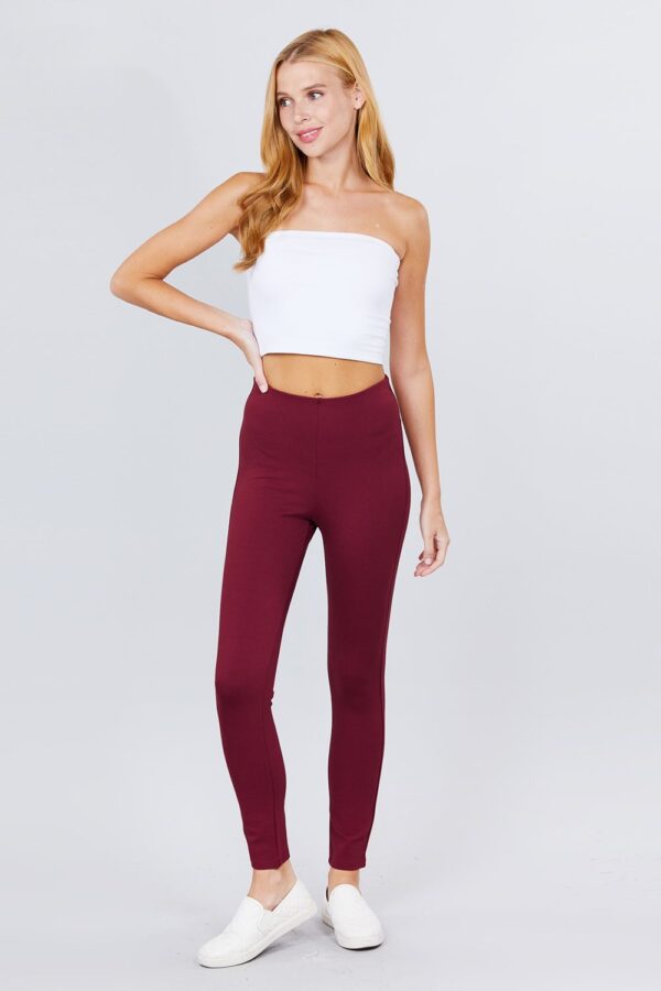 Elastic-Waist Ponte Pants – Fire Brick