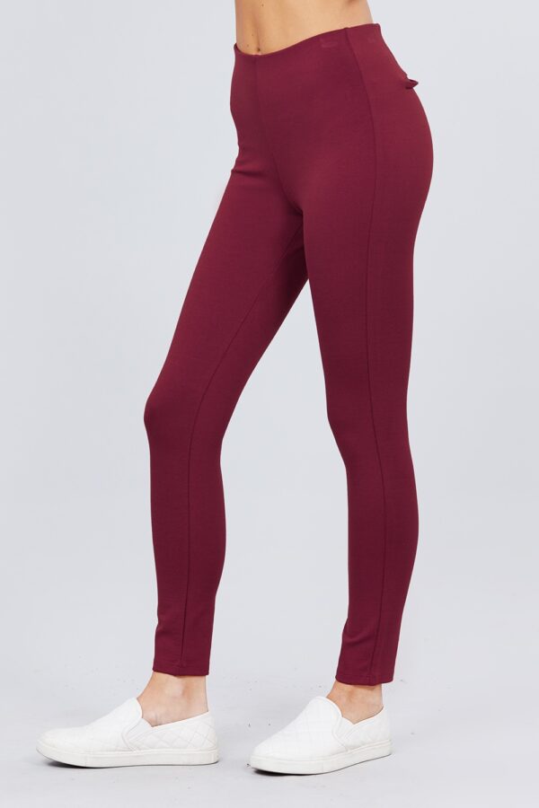 Elastic-Waist Ponte Pants – Fire Brick