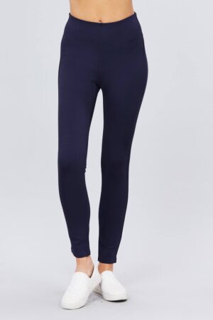 Ponte Pants with Elastic Waistband – Navy