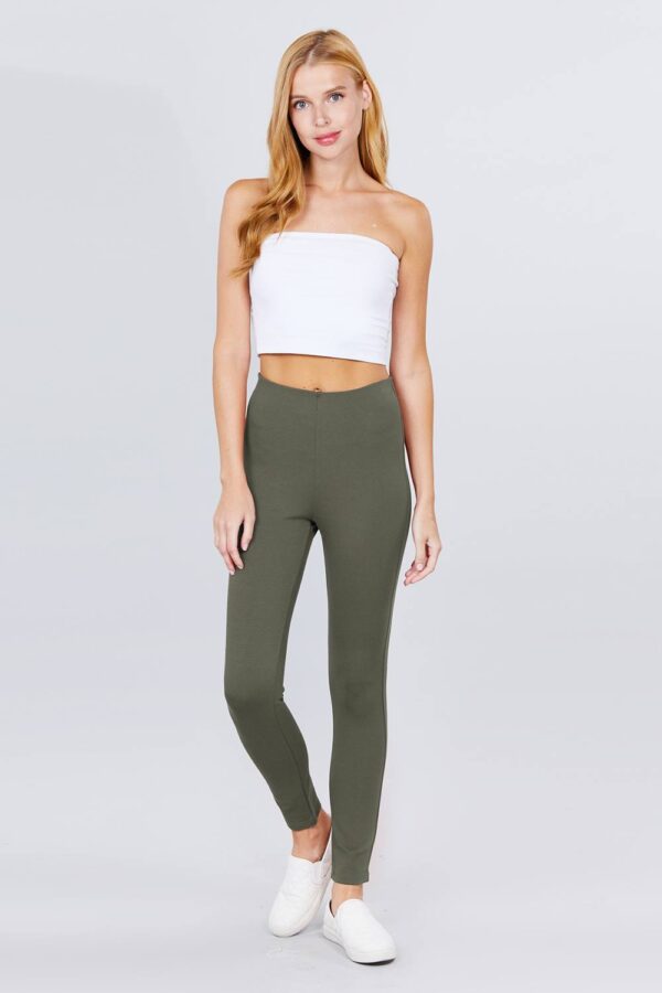 Ponte Pants with Elastic Waist – New Olive