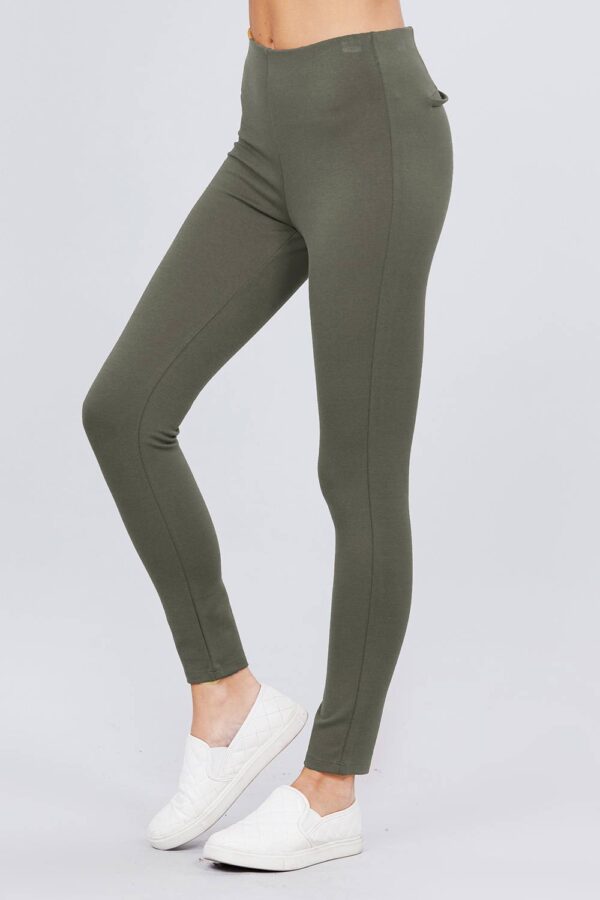Ponte Pants with Elastic Waist – New Olive