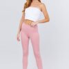 Ponte Pants with Elastic Waist – Pink