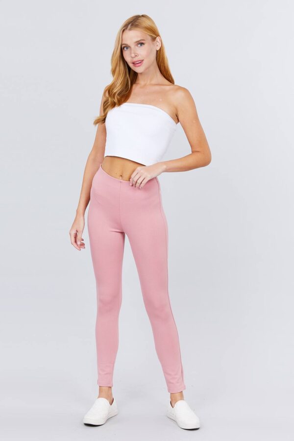 Ponte Pants with Elastic Waist – Pink