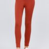 Stretch Ponte Pants with Elastic Waist – Rust