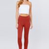 Stretch Ponte Pants with Elastic Waist – Rust