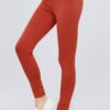 Stretch Ponte Pants with Elastic Waist – Rust