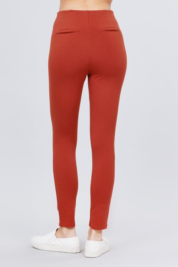 Stretch Ponte Pants with Elastic Waist – Rust