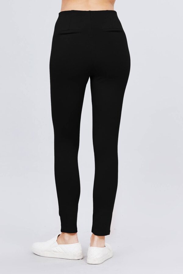 Ponte Pants with Elastic Waistband – Black