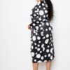 Plus Size Polka Dot Drop-Waist Ruched Midi Dress