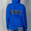 Venice Graphic Pullover Hoodie with Uneven Hem – Royal Blue
