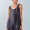Multi Houndstooth Sleeveless Mini Dress – Lined Back Button