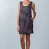 Multi Houndstooth Sleeveless Mini Dress – Lined Back Button