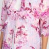 Floral Ruffle Robe Cardigan – Pink, Knee-Length