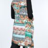 Asymmetrical Print High-Low Cotton Top – Black