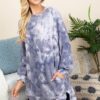 Oversize Tie-Dye French Terry Pullover – Blue/Grey