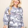 Army Camo French Terry Hoodie – Relaxed Fit, Grey