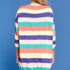 Striped Knit Sweater Dress in Coral Combo