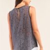 Sleeveless Mesh Top with Brick-Pattern Back – Black/Grey