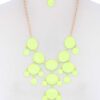 Brushed Oval Dangle Metal Necklace – Pink, Yellow, Gold
