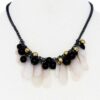 Black & Gold Tassel Ball Statement Necklace