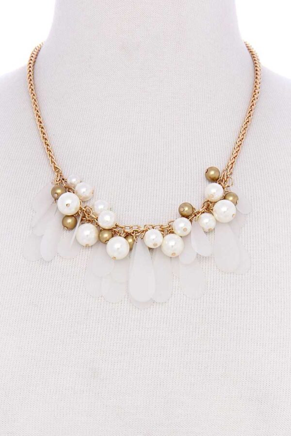 Black & Gold Tassel Ball Statement Necklace