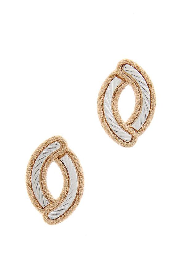 Oval Metal Post Earrings – Gold or Silver