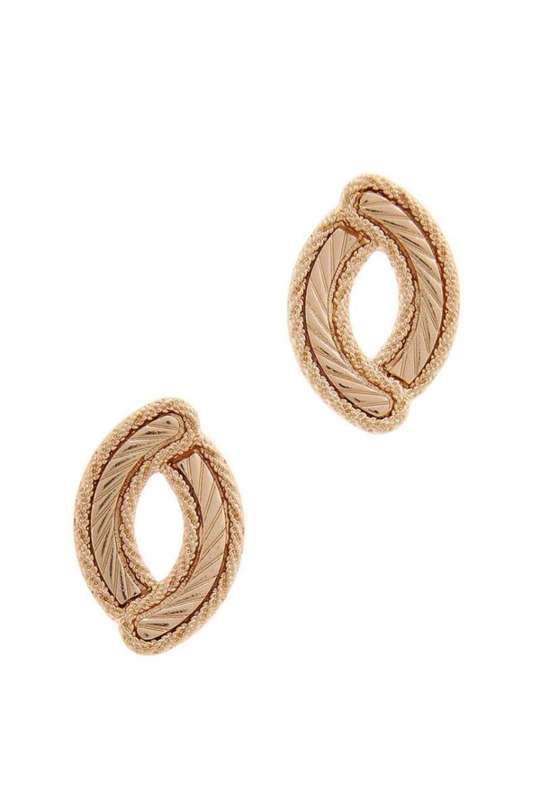 Oval Metal Post Earrings – Gold or Silver