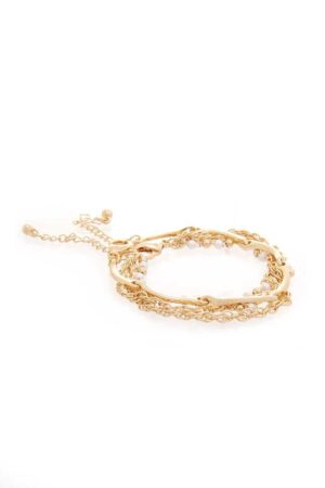 Pearl Multi-Layer Chain Bracelet – Silver or Gold