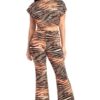 Zebra-Print Crop Top & Wide-Leg Palazzo Set