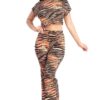 Zebra-Print Crop Top & Wide-Leg Palazzo Set