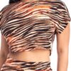 Zebra-Print Crop Top & Wide-Leg Palazzo Set