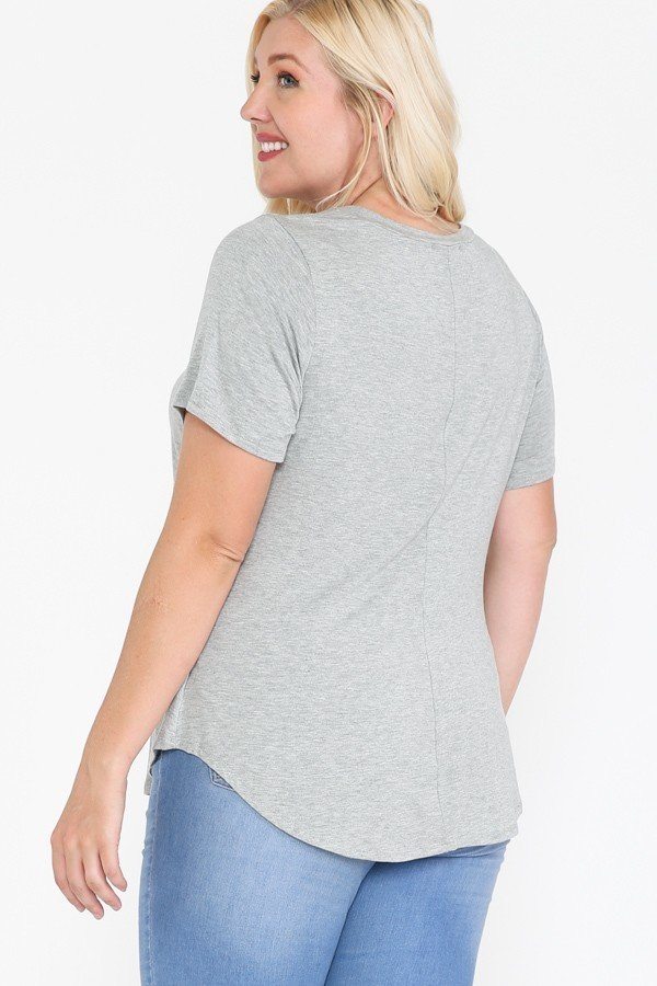 USA Tour Graphic Round-Hem Tee – Plus Size Heather Grey