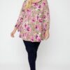Plus Size Floral Bubble-Sleeve Tunic – Pink Floral