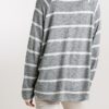 Striped Round Neck Long Sleeve Top in Black & White