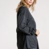 Confetti Babydoll Top with Long Puff Sleeves – Charcoal