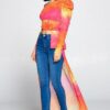 Tie Dye One-Shoulder Top – Yellow/Fuchsia