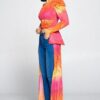 Tie Dye One-Shoulder Top – Yellow/Fuchsia