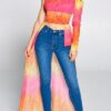Tie Dye One-Shoulder Top – Yellow/Fuchsia