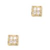 Secret Box Square Stone Stud Earrings – Gold & Silver