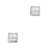 Secret Box Square Stone Stud Earrings – Gold & Silver
