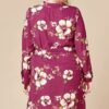 Plus Size Floral Woven Button-Down Shirt Dress