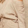 Loose V-Neck Fringe Knit Sweater – Taupe