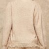 Loose V-Neck Fringe Knit Sweater – Taupe
