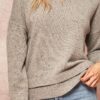 Multicolor Knit Sweater with Layered Hem – Grey