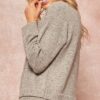 Multicolor Knit Sweater with Layered Hem – Grey