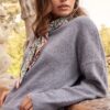 Multicolor Knit Sweater with Layered Hem – Moonlight